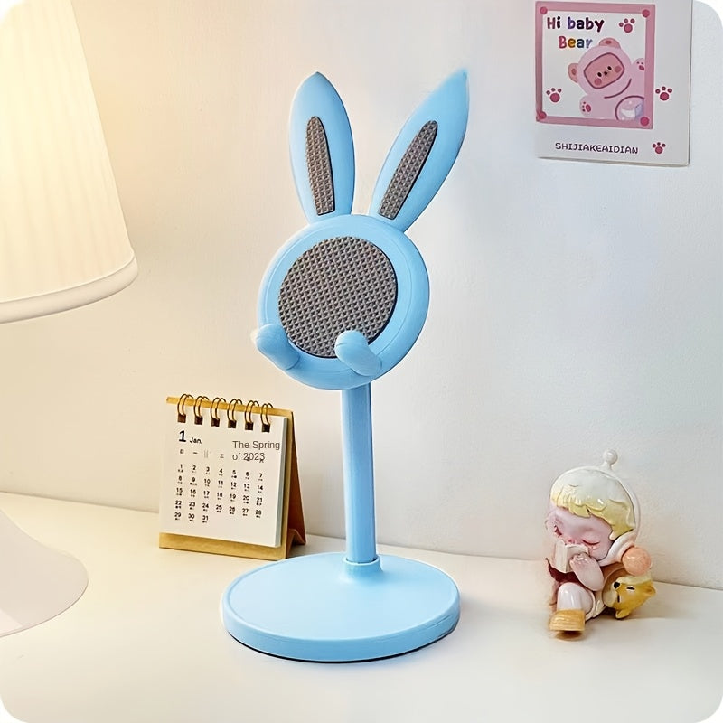 Cute Bunny Adjustable Phone Stand, ABS Material, Universal Desktop Holder, Stable Grip, Portable Design, Ideal Gift for Apple, Huawei, Samsung, Xiaomi & More, Versatile Use